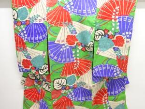 アンティーク　檜扇模様着物